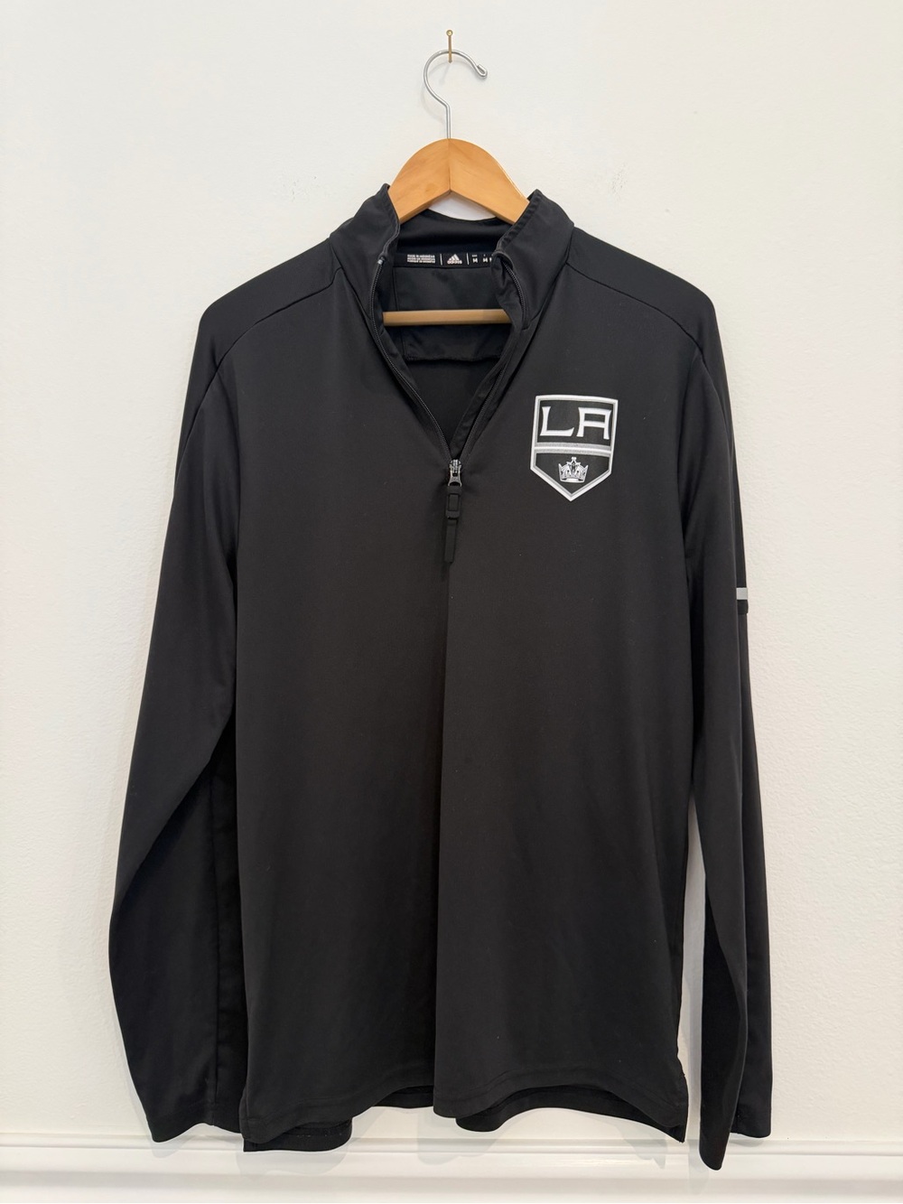 Adidas LA Kings NHL Climalite 1/4 Zip Pullover Mens M Black Hockey 2017